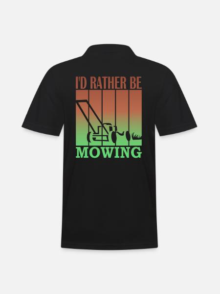 I'd rather be mowing - Men's Polo Shirt - black