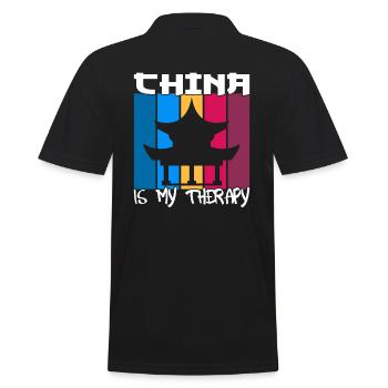 China is my therapy - Men's Polo Shirt - black - Back - Kai (181cm)