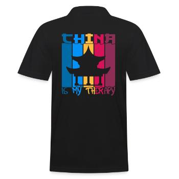 China is my therapy - Men's Polo Shirt - black - Back - Kai (181cm)