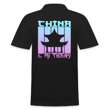 China is my therapy - Men's Polo Shirt - black - Back - Kai (181cm)