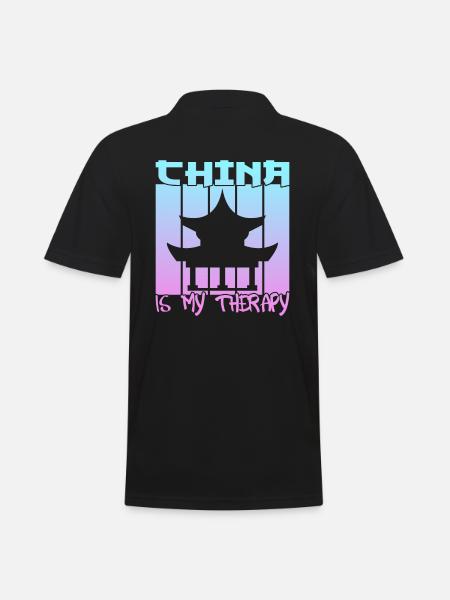 China is my therapy - Men's Polo Shirt - black