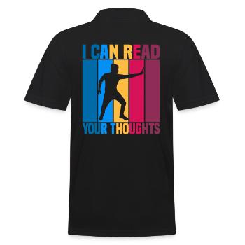 I Can Read Your Thoughts - Männer Poloshirt - Schwarz - Hinten - Kai (181cm)
