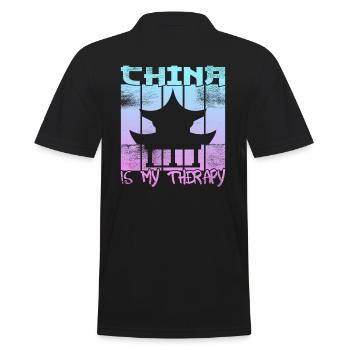 China is my therapy - Men's Polo Shirt - black - Back - Kai (181cm)