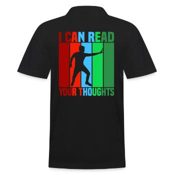 I Can Read Your Thoughts - Männer Poloshirt - Schwarz - Hinten - Kai (181cm)
