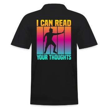 I Can Read Your Thoughts - Männer Poloshirt - Schwarz - Hinten - Kai (181cm)