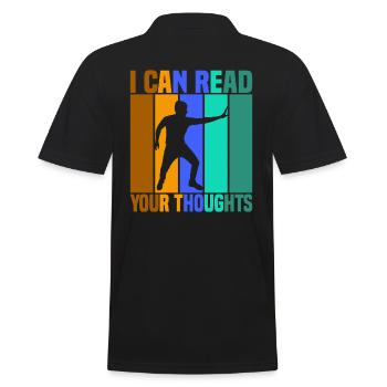 I Can Read Your Thoughts - Männer Poloshirt - Schwarz - Hinten - Kai (181cm)