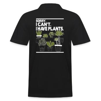 Sorry I Can't I have Plants - Men's Polo Shirt - black - Back - Kai (181cm)