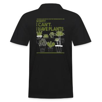 Sorry I Can't I have Plants - Men's Polo Shirt - black - Back - Kai (181cm)