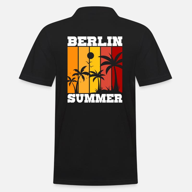 Berlin Summer - Männer Poloshirt - Schwarz