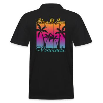 Playa El Aqua Venezuela - Männer Poloshirt - Schwarz - Hinten - Kai (181cm)