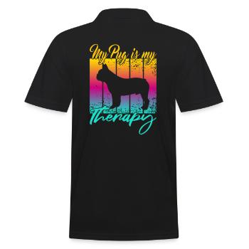 My Pug is my therapy - Men's Polo Shirt - black - Back - Kai (181cm)