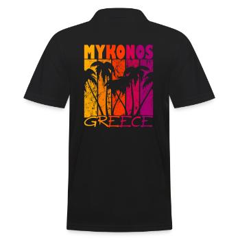 Mykonos Grèce Coucher de soleil - Polo Homme - noir - Dos - Kai (181cm)