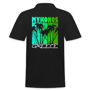 Mykonos Grèce Coucher de soleil - Polo Homme - noir - Dos - Kai (181cm)