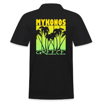Mykonos Grèce Coucher de soleil - Polo Homme - noir - Dos - Kai (181cm)