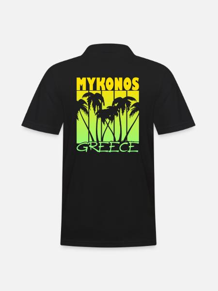 Mykonos Greece Sunset - Men's Polo Shirt - black