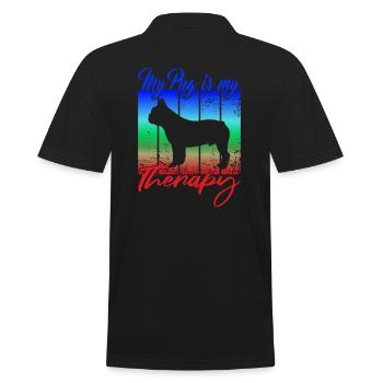 My Pug is my therapy - Men's Polo Shirt - black - Back - Kai (181cm)