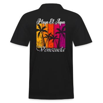 Playa El Aqua Venezuela - Männer Poloshirt - Schwarz - Hinten - Kai (181cm)