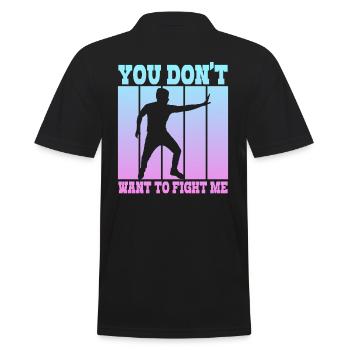 Tu ne veux pas me combattre - Polo Homme - noir - Dos - Kai (181cm)