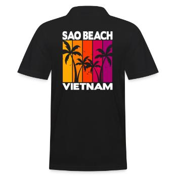 Sao Beach Vietnam - Männer Poloshirt - Schwarz - Hinten - Kai (181cm)