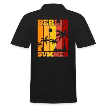 Berlin Summer - Männer Poloshirt - Schwarz - Hinten - Kai (181cm)