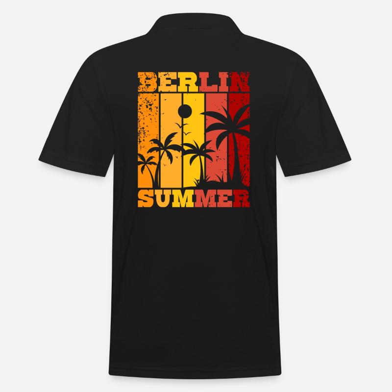 Berlin Summer - Männer Poloshirt - Schwarz