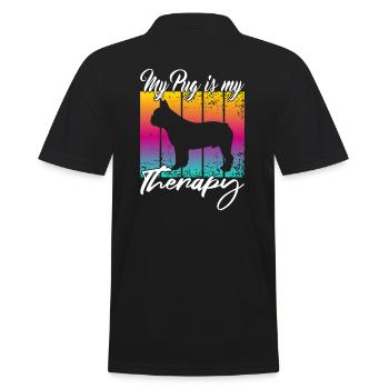 My Pug is my therapy - Men's Polo Shirt - black - Back - Kai (181cm)