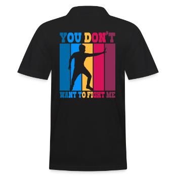 Tu ne veux pas me combattre - Polo Homme - noir - Dos - Kai (181cm)