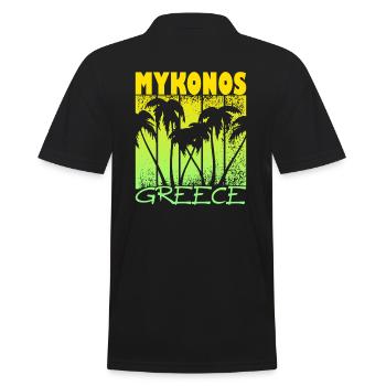 Mykonos Grèce Coucher de soleil - Polo Homme - noir - Dos - Kai (181cm)