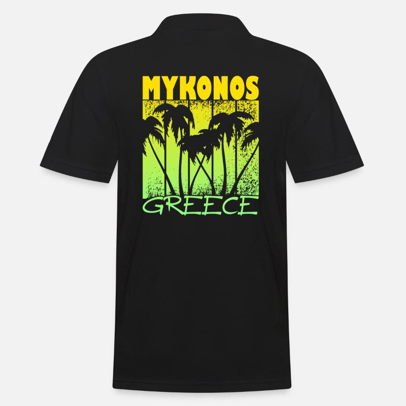 Mykonos Grèce Coucher de soleil - Polo Homme - noir