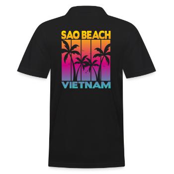 Sao Beach Vietnam - Männer Poloshirt - Schwarz - Hinten - Kai (181cm)