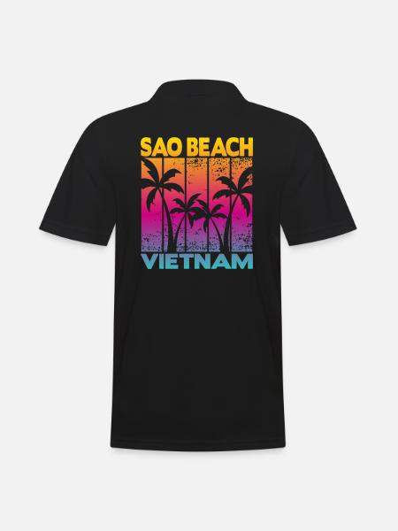 Sao Beach Vietnam - Männer Poloshirt - Schwarz