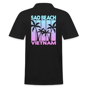 Sao Beach Vietnam - Männer Poloshirt - Schwarz - Hinten - Kai (181cm)