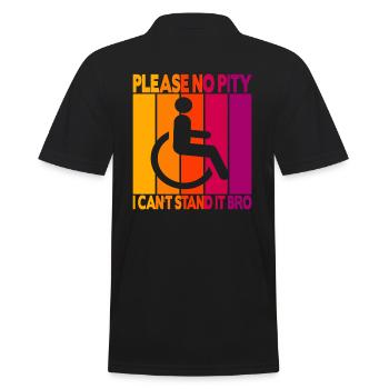 Vintage Wheelchair User Wheelchair - Men's Polo Shirt - black - Back - Kai (181cm)