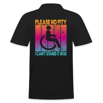 Vintage Wheelchair User Wheelchair - Men's Polo Shirt - black - Back - Kai (181cm)