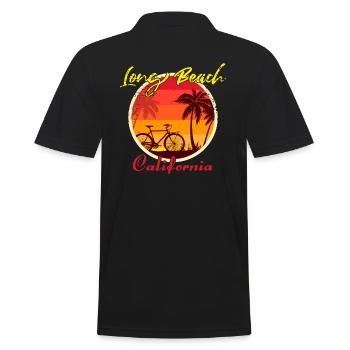 Long Beach California Bike - Men's Polo Shirt - black - Back - Kai (181cm)