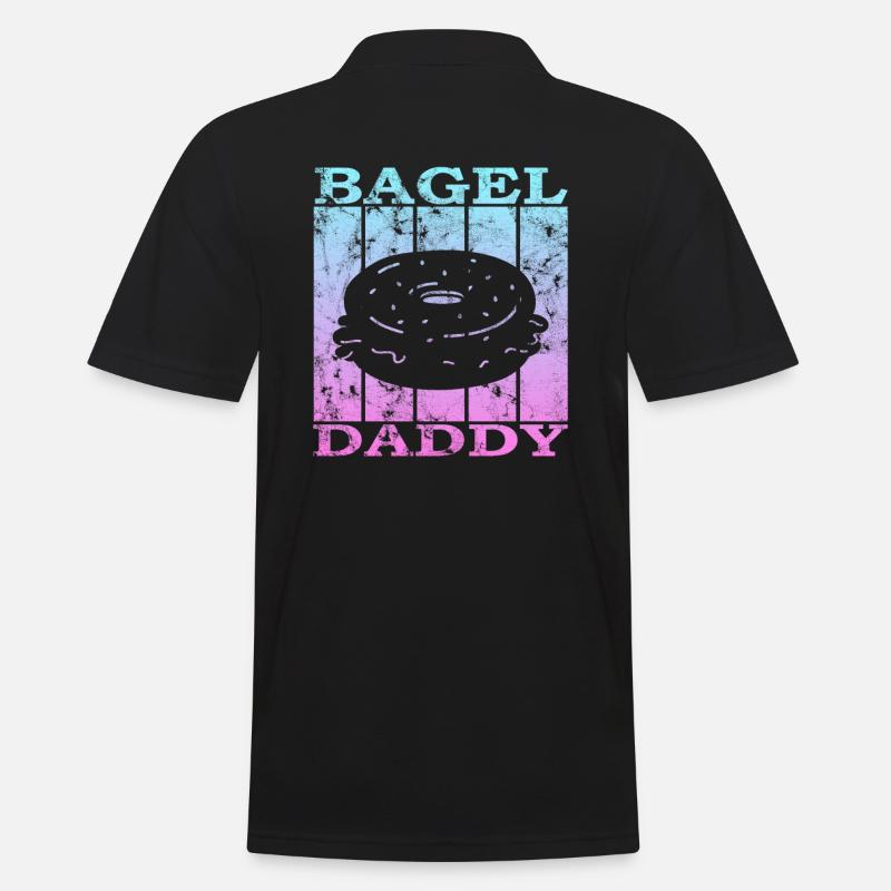 Bagel Daddy - Männer Poloshirt - Schwarz