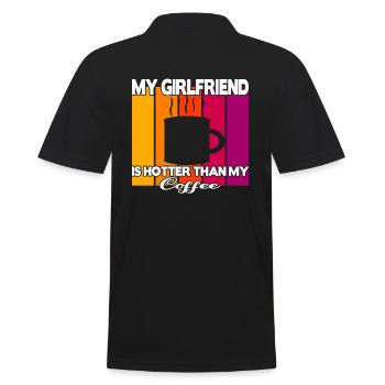 My Girlfriend is hotter than my Coffee - Men's Polo Shirt - black - Back - Kai (181cm)