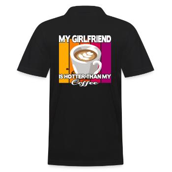My Girlfriend is hotter than my Coffee - Men's Polo Shirt - black - Back - Kai (181cm)