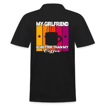 My Girlfriend is hotter than my Coffee - Men's Polo Shirt - black - Back - Kai (181cm)