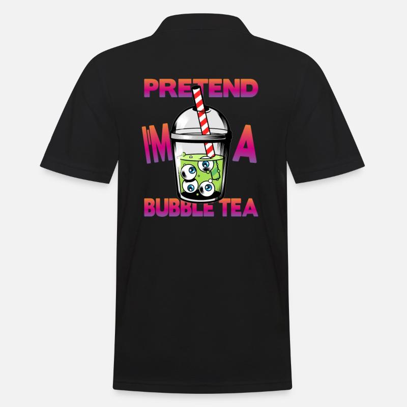 Pretend i'm a Bubble Tea - Männer Poloshirt - Schwarz