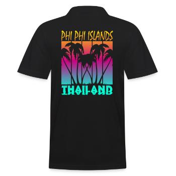 Vintage Phi Phi Islands Thaïlande - Polo Homme - noir - Dos - Kai (181cm)
