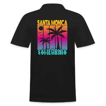 Santa Monica California Sunset - Men's Polo Shirt - black - Back - Kai (181cm)