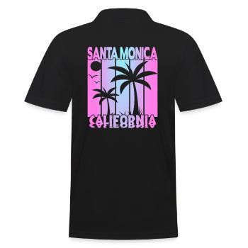 Santa Monica California Sunset - Men's Polo Shirt - black - Back - Kai (181cm)