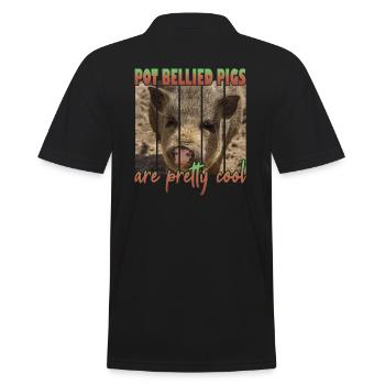 Pot Bellied Pigs are Pretty cool - Männer Poloshirt - Schwarz - Hinten - Kai (181cm)
