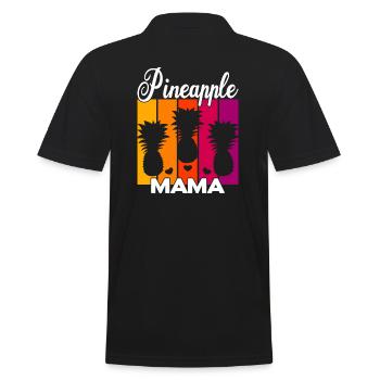 Vintage Ananas Mama Sonnenuntergang - Männer Poloshirt - Schwarz - Hinten - Kai (181cm)