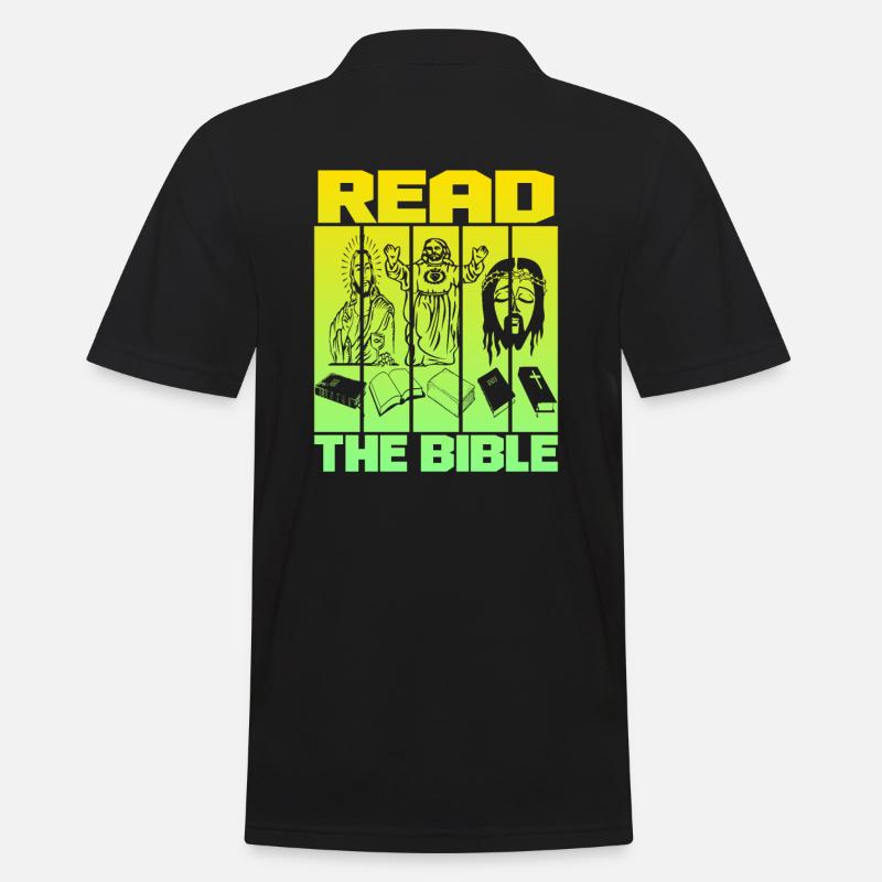 Read The Bible - Männer Poloshirt - Schwarz