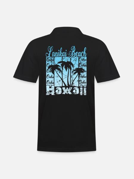 Lanikai Beach Oahu Hawaii - Men's Polo Shirt - black