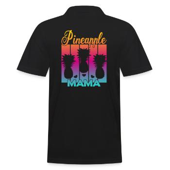Vintage Ananas Mama Sonnenuntergang - Männer Poloshirt - Schwarz - Hinten - Kai (181cm)