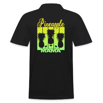 Vintage Ananas Mama Sonnenuntergang - Männer Poloshirt - Schwarz - Hinten - Kai (181cm)