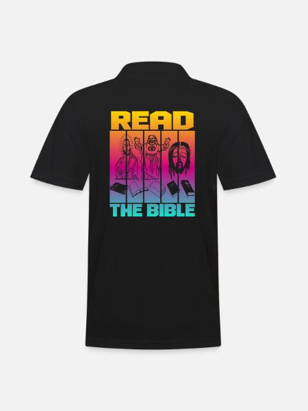 Read The Bible - Men's Polo Shirt - black